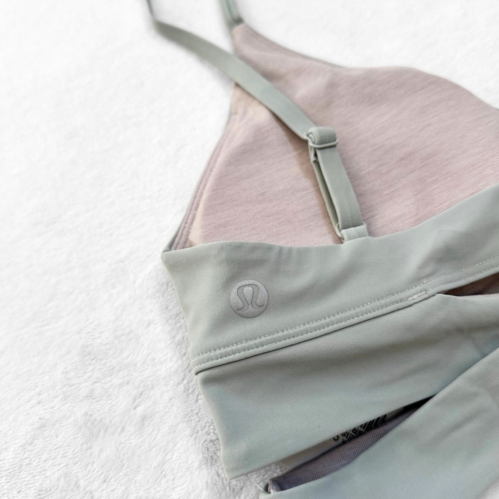 NWT Lululemon V-Neck Crossover Underband Bra – Jade Green – Size 6 - Picture 6 of 8